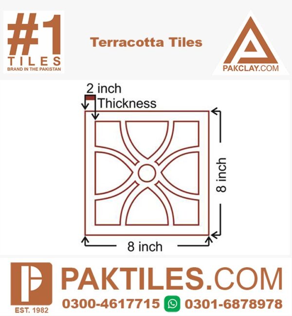 Pak Clay Price Terracotta Jali Tiles Size in inches Pakistan